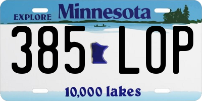 MN license plate 385LOP