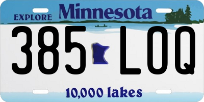 MN license plate 385LOQ