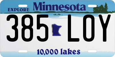 MN license plate 385LOY