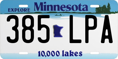 MN license plate 385LPA
