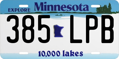 MN license plate 385LPB