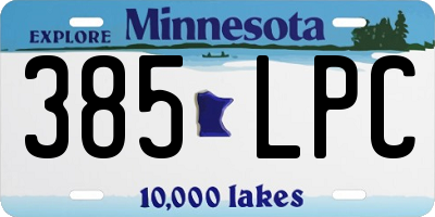 MN license plate 385LPC