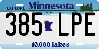 MN license plate 385LPE