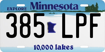 MN license plate 385LPF