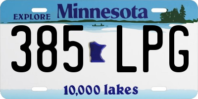 MN license plate 385LPG