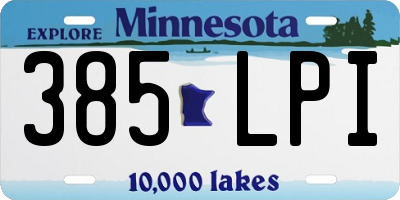 MN license plate 385LPI