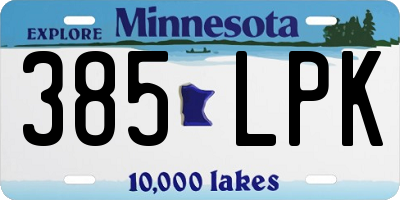 MN license plate 385LPK