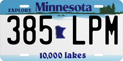 MN license plate 385LPM