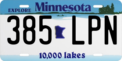 MN license plate 385LPN