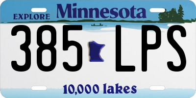 MN license plate 385LPS