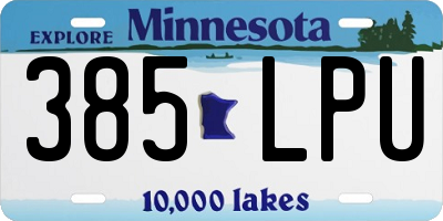 MN license plate 385LPU