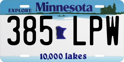MN license plate 385LPW