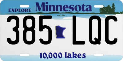 MN license plate 385LQC