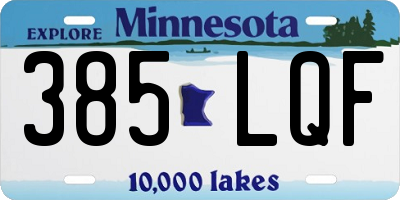 MN license plate 385LQF