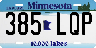 MN license plate 385LQP