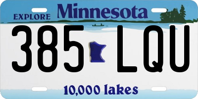 MN license plate 385LQU