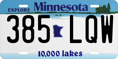 MN license plate 385LQW