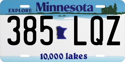 MN license plate 385LQZ