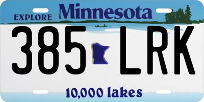 MN license plate 385LRK