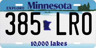 MN license plate 385LRO