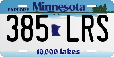 MN license plate 385LRS