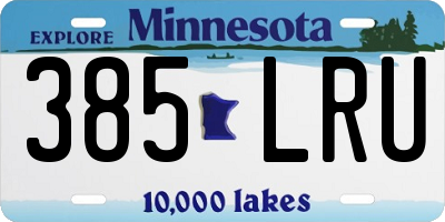 MN license plate 385LRU
