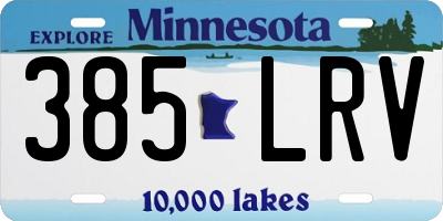 MN license plate 385LRV
