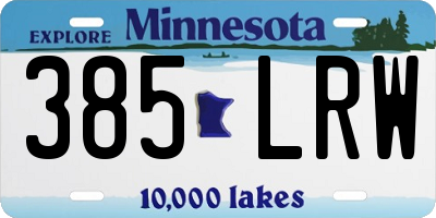 MN license plate 385LRW