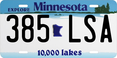 MN license plate 385LSA