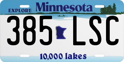 MN license plate 385LSC