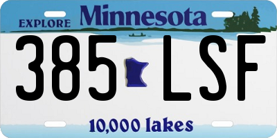 MN license plate 385LSF
