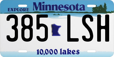 MN license plate 385LSH