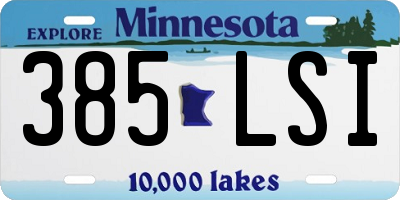 MN license plate 385LSI
