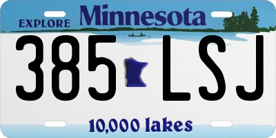 MN license plate 385LSJ