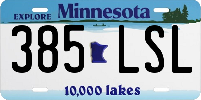 MN license plate 385LSL