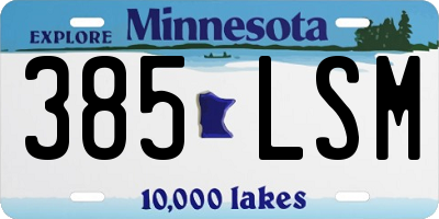 MN license plate 385LSM