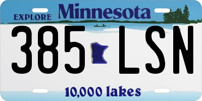MN license plate 385LSN