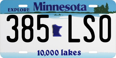 MN license plate 385LSO