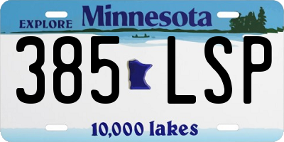 MN license plate 385LSP