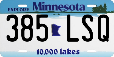 MN license plate 385LSQ