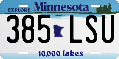 MN license plate 385LSU