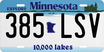 MN license plate 385LSV