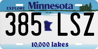 MN license plate 385LSZ