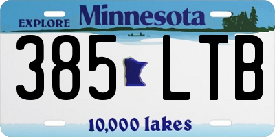 MN license plate 385LTB
