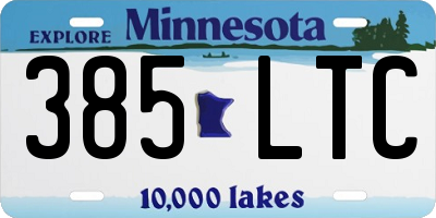 MN license plate 385LTC