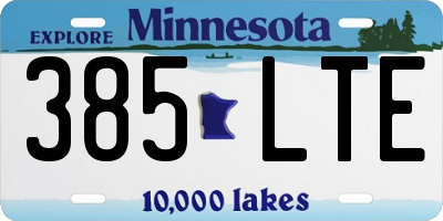 MN license plate 385LTE