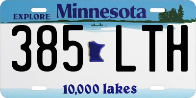 MN license plate 385LTH