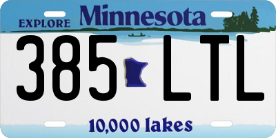 MN license plate 385LTL