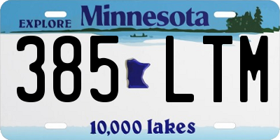 MN license plate 385LTM
