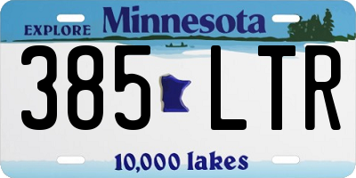 MN license plate 385LTR